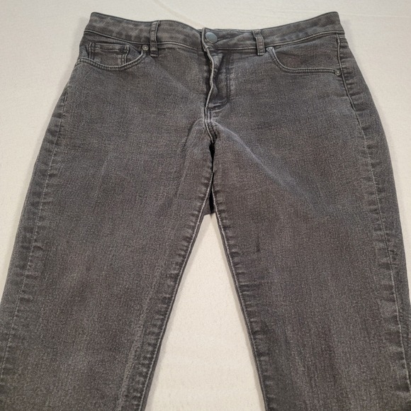 LOFT Denim - LOFT Ann Taylor Jeans Women's Curvy Skinny Black Wash Denim Size 29/8‎ Mid Rise